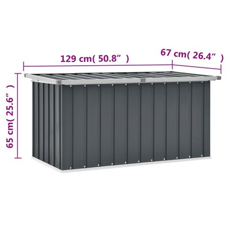 Tuinbox 129x67x65 cm grijs 8719883811123 8