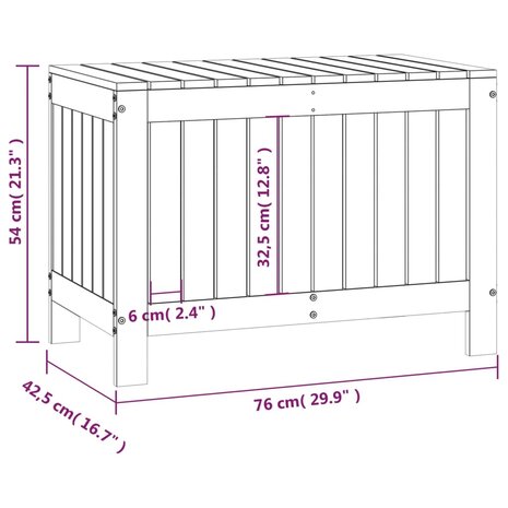 Tuinbox 76x42,5x54 cm massief grenenhout wit 8721012122659 10