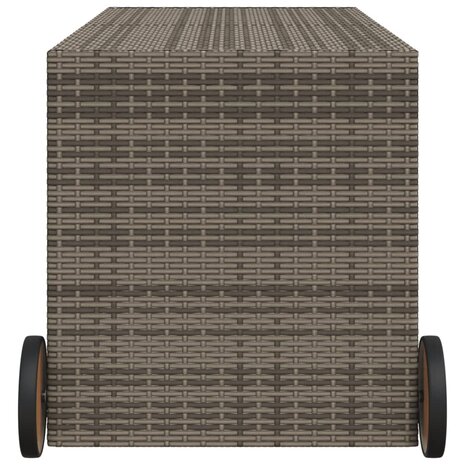 Tuinbox met wielen 283 L poly rattan grijs 8721012243606 5