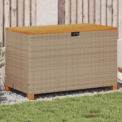 Tuinbox 110x55x63 cm poly rattan en acaciahout beige 8721012308237 1