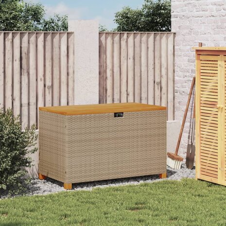 Tuinbox 110x55x63 cm poly rattan en acaciahout beige 8721012308237 3