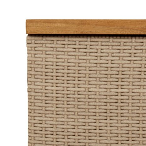 Tuinbox 110x55x63 cm poly rattan en acaciahout beige 8721012308237 8