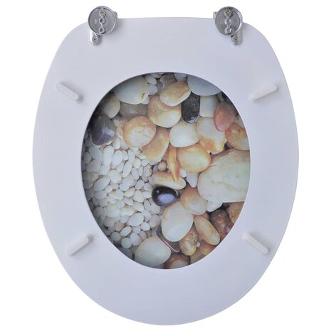 Toiletbril van MDF met kiezelstenen dessin 8718475908920 6