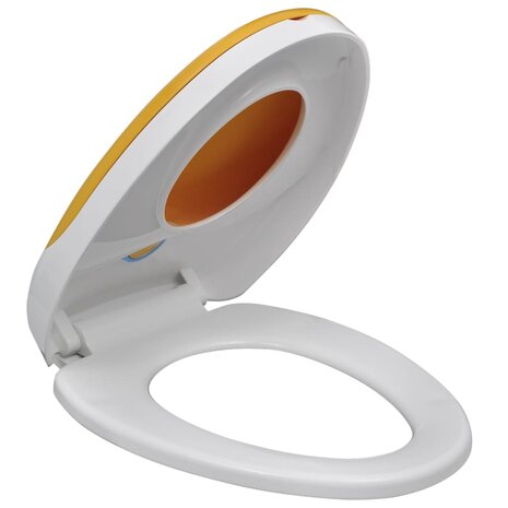 Toiletbril voor volwassenen/kinderen soft-close wit en geel 8718475940869 5