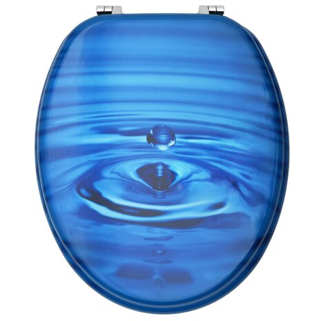 Toiletbril met deksel waterdruppel MDF blauw 8720286028513 5