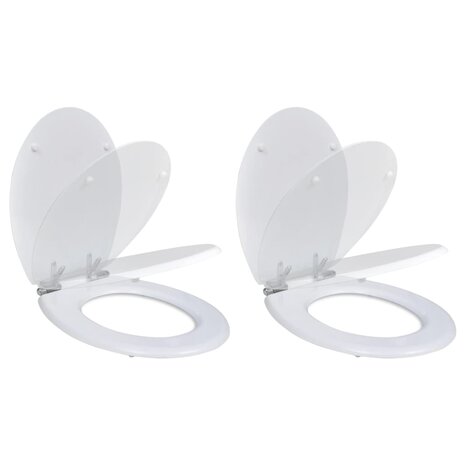 Toiletbril met soft-closedeksel 2 st MDF wit 8718475796831 1