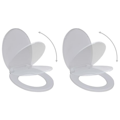 Toiletbrillen met soft-close deksels 2 st kunststof wit 8718475797067 1