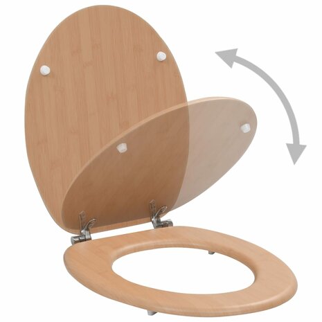 Toiletbrillen 2 st met deksels bamboeontwerp MDF 8719883691596 3