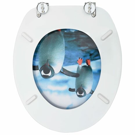 Toiletbrillen met deksel 2 st pinguïn MDF 8720286084137 6