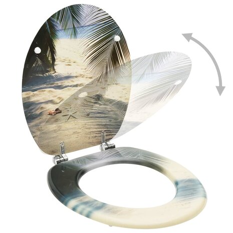 Toiletbrillen met deksel 2 st strand MDF 8720286084144 2