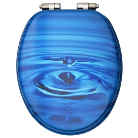 Toiletbrillen met soft-close deksel 2 st waterdruppel MDF blauw 8720286084168 5