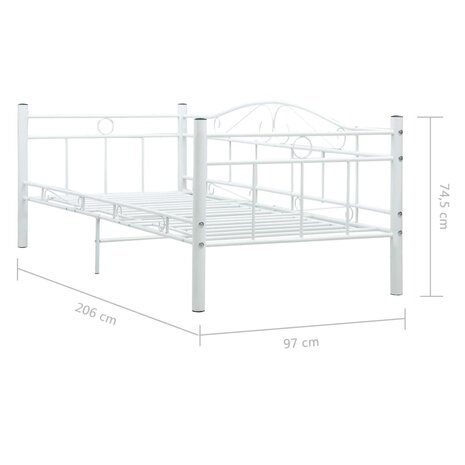 Bedbankframe metaal wit 90x200 cm 8719883733951 6