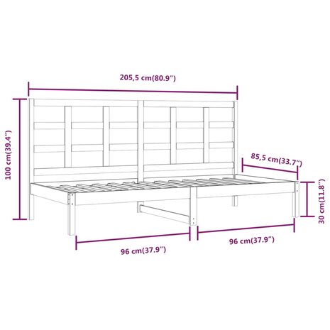 Slaapbank 80x200 cm massief grenenhout wit 8720287089582 6