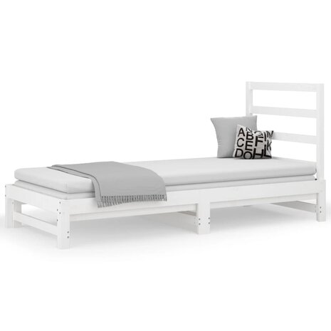 Slaapbank uitschuifbaar massief grenenhout wit 2x(90x200) cm 8720287093442 2