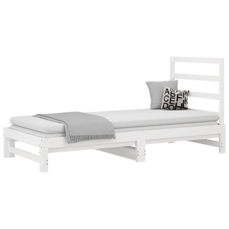 Slaapbank uitschuifbaar massief grenenhout wit 2x(90x200) cm 8720287093442 3