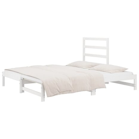 Slaapbank uitschuifbaar massief grenenhout wit 2x(90x200) cm 8720287093442 9