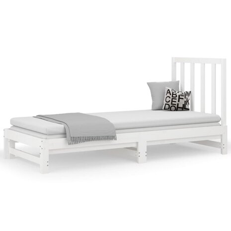 Slaapbank uitschuifbaar massief grenenhout wit 2x(90x200) cm 8720287093596 2