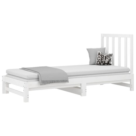 Slaapbank uitschuifbaar massief grenenhout wit 2x(90x200) cm 8720287093596 3