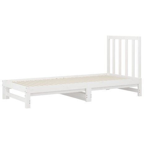 Slaapbank uitschuifbaar massief grenenhout wit 2x(90x200) cm 8720287093596 4