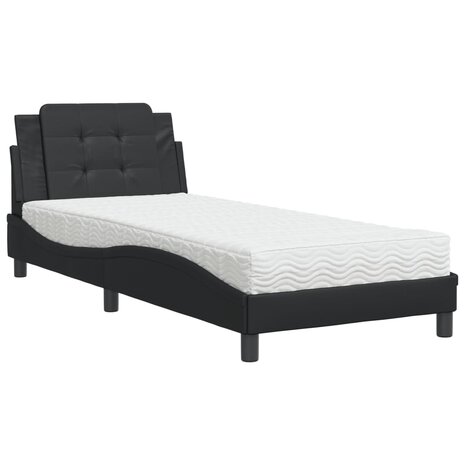 Bed met matras kunstleer zwart 100x200 cm 8721012353282 2