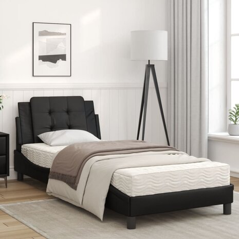 Bed met matras kunstleer zwart 100x200 cm 8721012353282 3