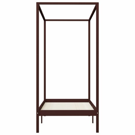 Hemelbedframe massief grenenhout donkerbruin 90x200 cm 8719883677514 4