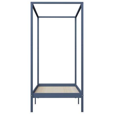 Hemelbedframe massief grenenhout grijs 90x200 cm 8719883677576 4