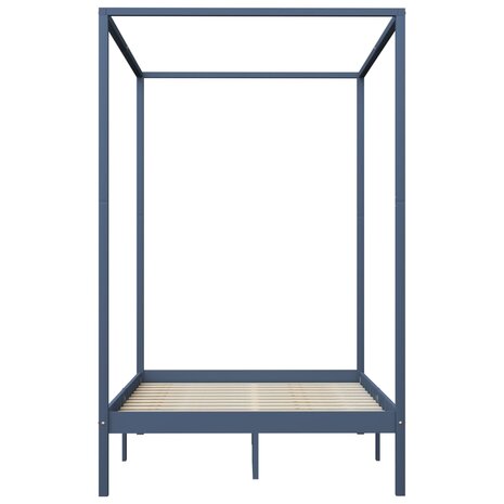Hemelbedframe massief grenenhout grijs 120x200 cm 8719883677590 4