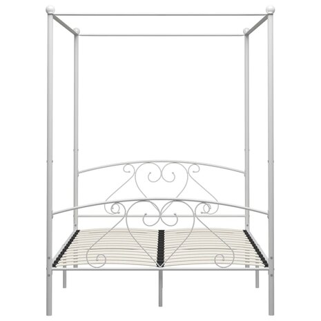 Hemelbedframe metaal wit 140x200 cm 8719883783451 3