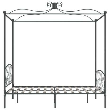 Hemelbedframe metaal grijs 140x200 cm 8719883791777 4