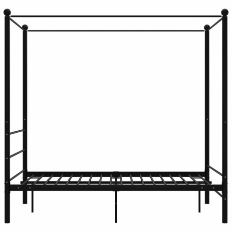 Hemelbedframe metaal zwart 140x200 cm 8720286163757 3