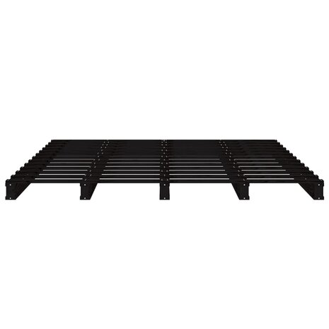 Palletbed massief grenenhout zwart 135x190 cm 8720287140214 5