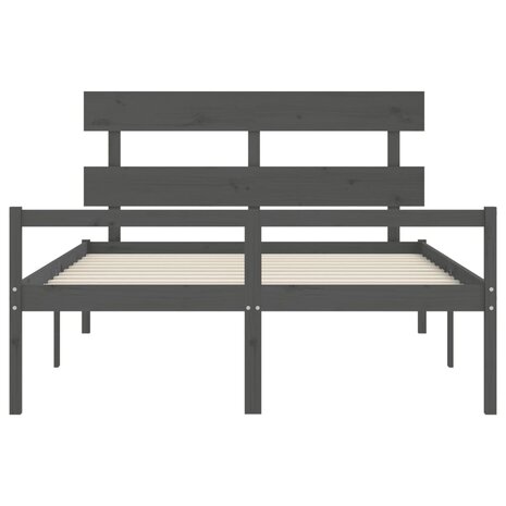 Seniorenbed met hoofdbord massief hout grijs 8720845405281 6