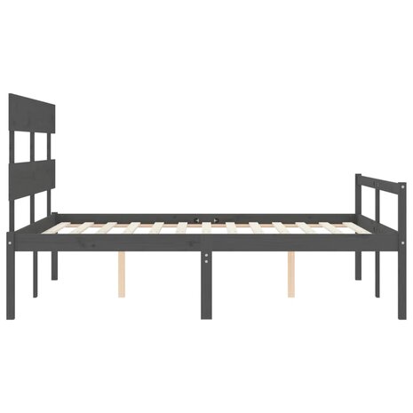 Seniorenbed met hoofdbord massief hout grijs 8720845405281 7
