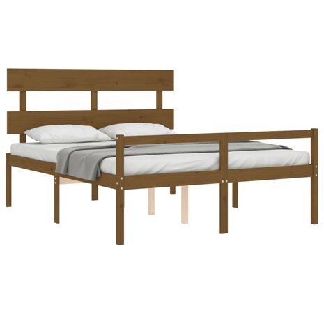 Seniorenbed met hoofdbord massief hout honingbruin 8720845405298 4