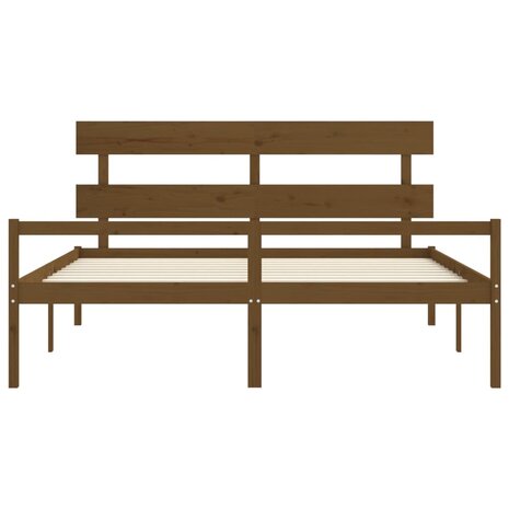 Seniorenbed met hoofdbord massief hout honingbruin 200x200 cm 8720845405441 6