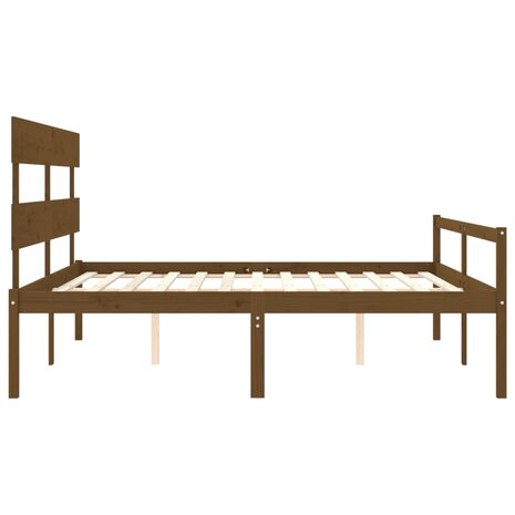 Seniorenbed met hoofdbord massief hout honingbruin 200x200 cm 8720845405441 7