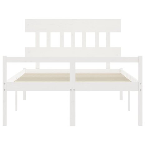 Seniorenbed met hoofdbord massief hout wit 140x200 cm 8720845405878 6