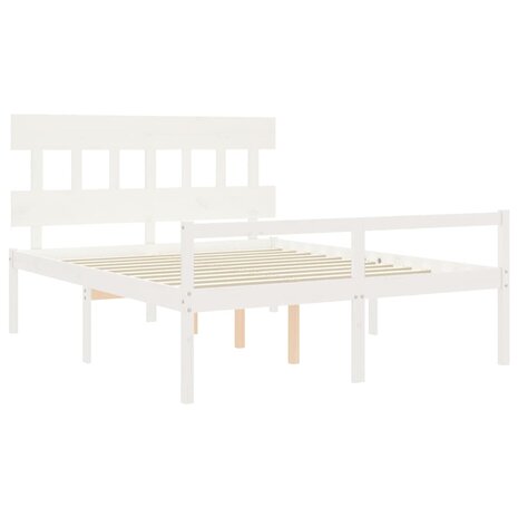 Seniorenbed met hoofdbord massief hout wit 8720845405922 5