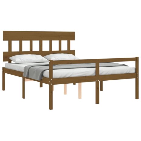 Seniorenbed met hoofdbord massief hout honingbruin 8720845405946 4