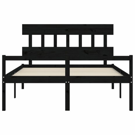Seniorenbed met hoofdbord massief hout zwart 8720845405953 6