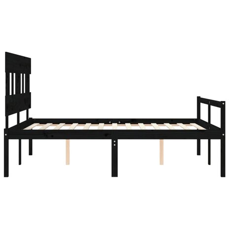 Seniorenbed met hoofdbord massief hout zwart 8720845405953 7