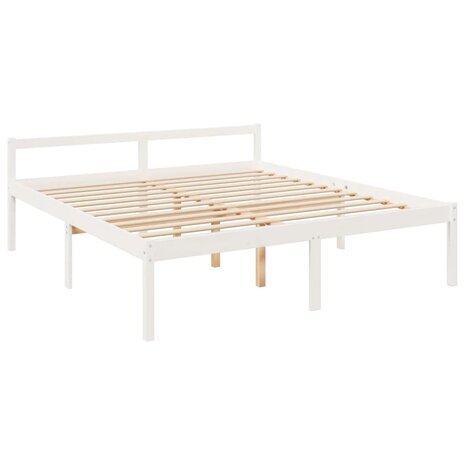 Seniorenbed met hoofdbord massief hout wit 8720845406028 9