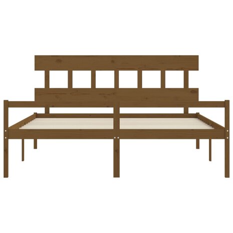 Seniorenbed met hoofdbord massief hout honingbruin 200x200 cm 8720845406097 6