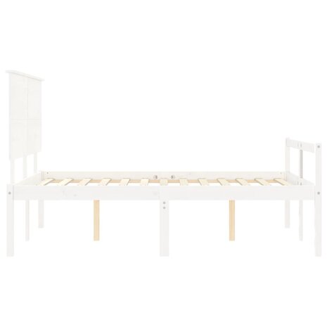 Seniorenbed met hoofdbord massief hout wit 140x200 cm 8720845406523 7