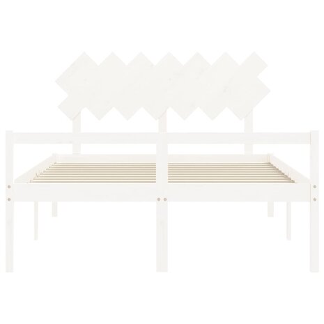 Seniorenbed met hoofdbord massief hout wit 140x200 cm 8720845407179 6