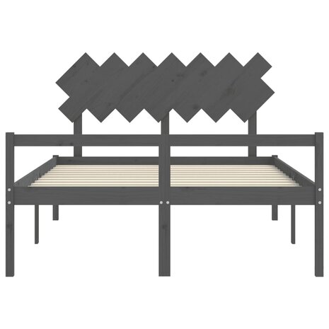 Seniorenbed met hoofdbord massief hout grijs 8720845407230 6