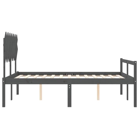 Seniorenbed met hoofdbord massief hout grijs 8720845407230 7