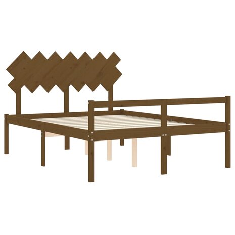 Seniorenbed met hoofdbord massief hout honingbruin 8720845407247 5