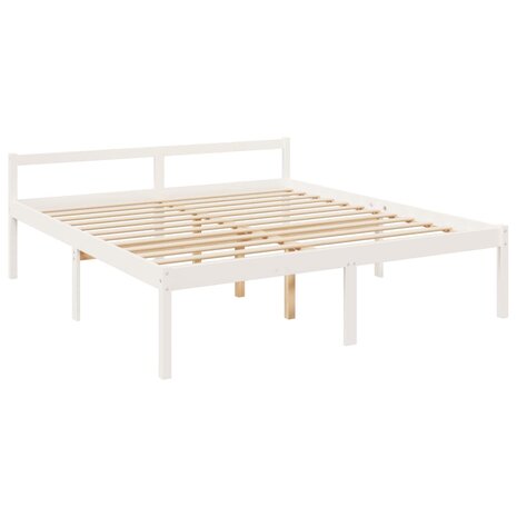 Seniorenbed met hoofdbord massief hout wit 8720845407322 9
